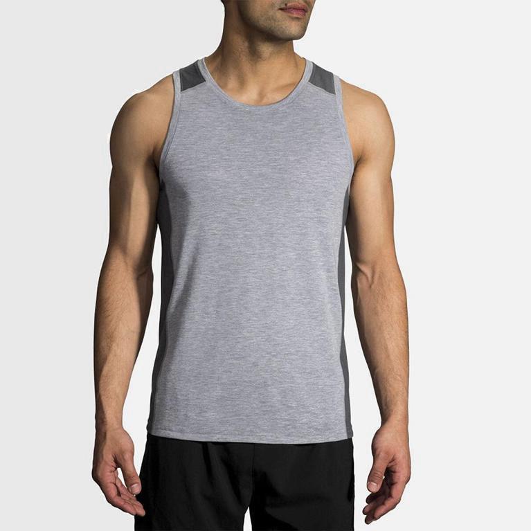 Brooks Distance Running Tank Herre Tilbud - Grå - Norge (BDP608142)